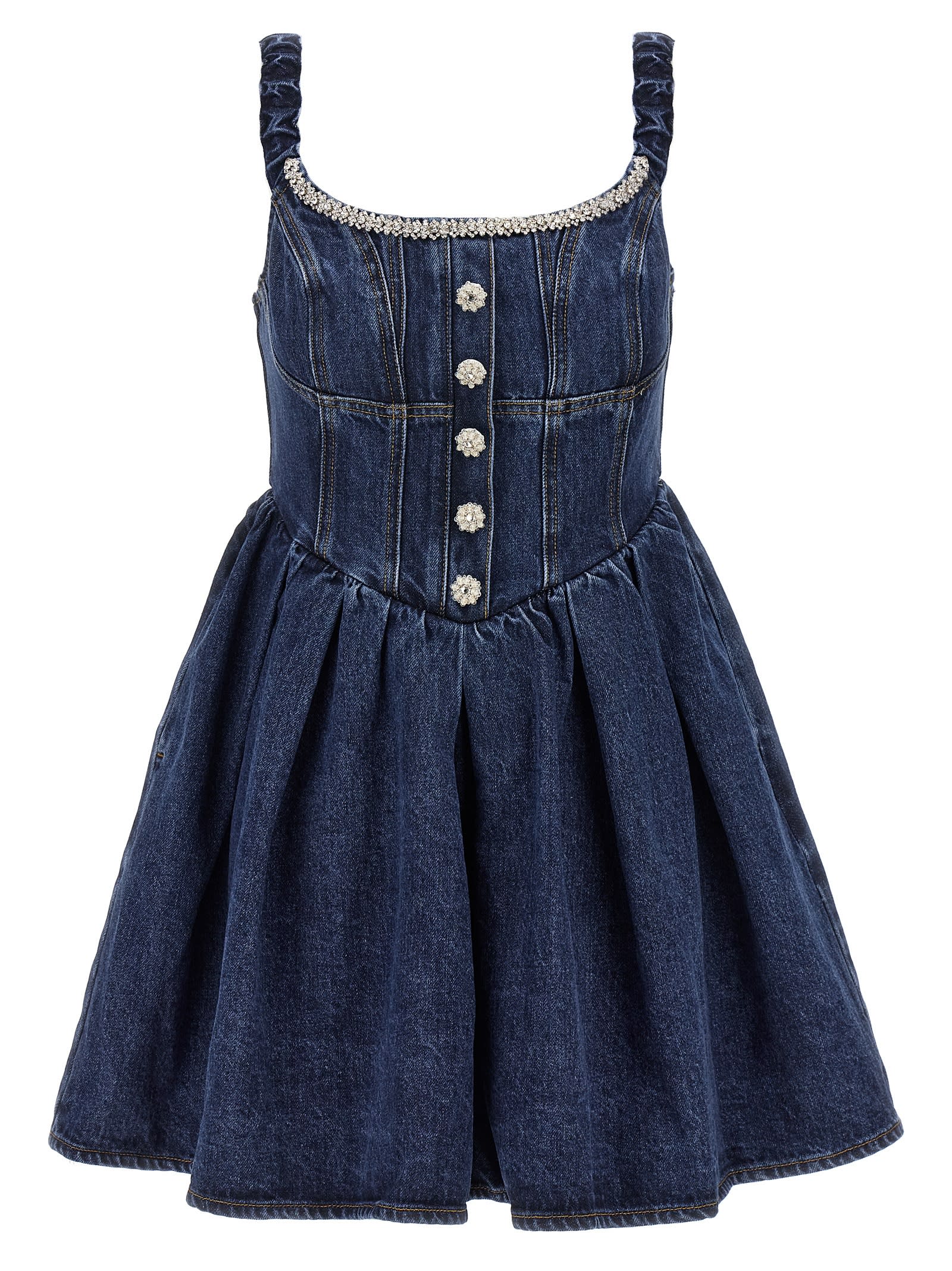 self-portrait 'denim Off Shoulder Mini' Dress | italist