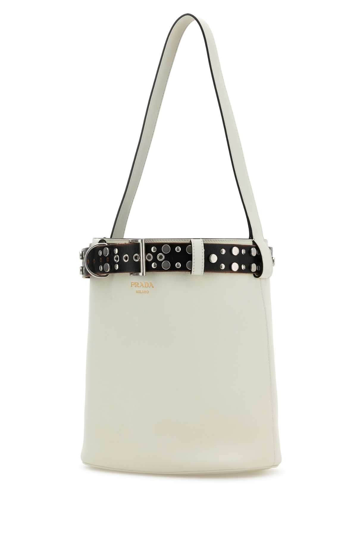 【関税&送料込】Prada White Leather Prada Buckle Buckle Bag White Leather Prada Buckle Buckle Bag | italist