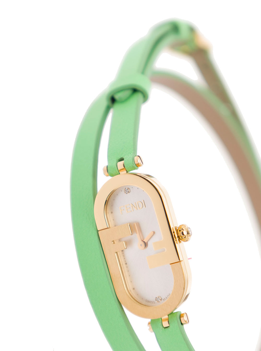 アナログ腕時計 Fendi Mint Green Leather O Lock Vertical Watch Fendi Mint Green Leather O Lock Vertical Watch | italist