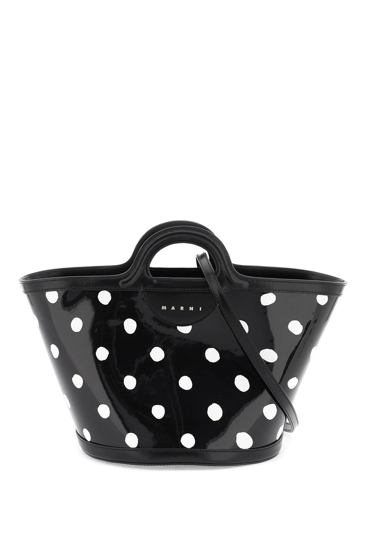 Marni Patent Leather Tropicalia Bucket Bag With Polka-dot