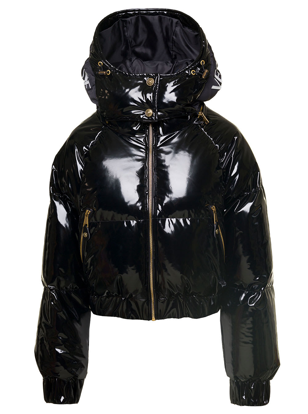 ジャケット VERSACE JEANS COUTURE Woman Jacket Black 73HAS45MDT019 905 Crop Denim Jacket | VERSACE US