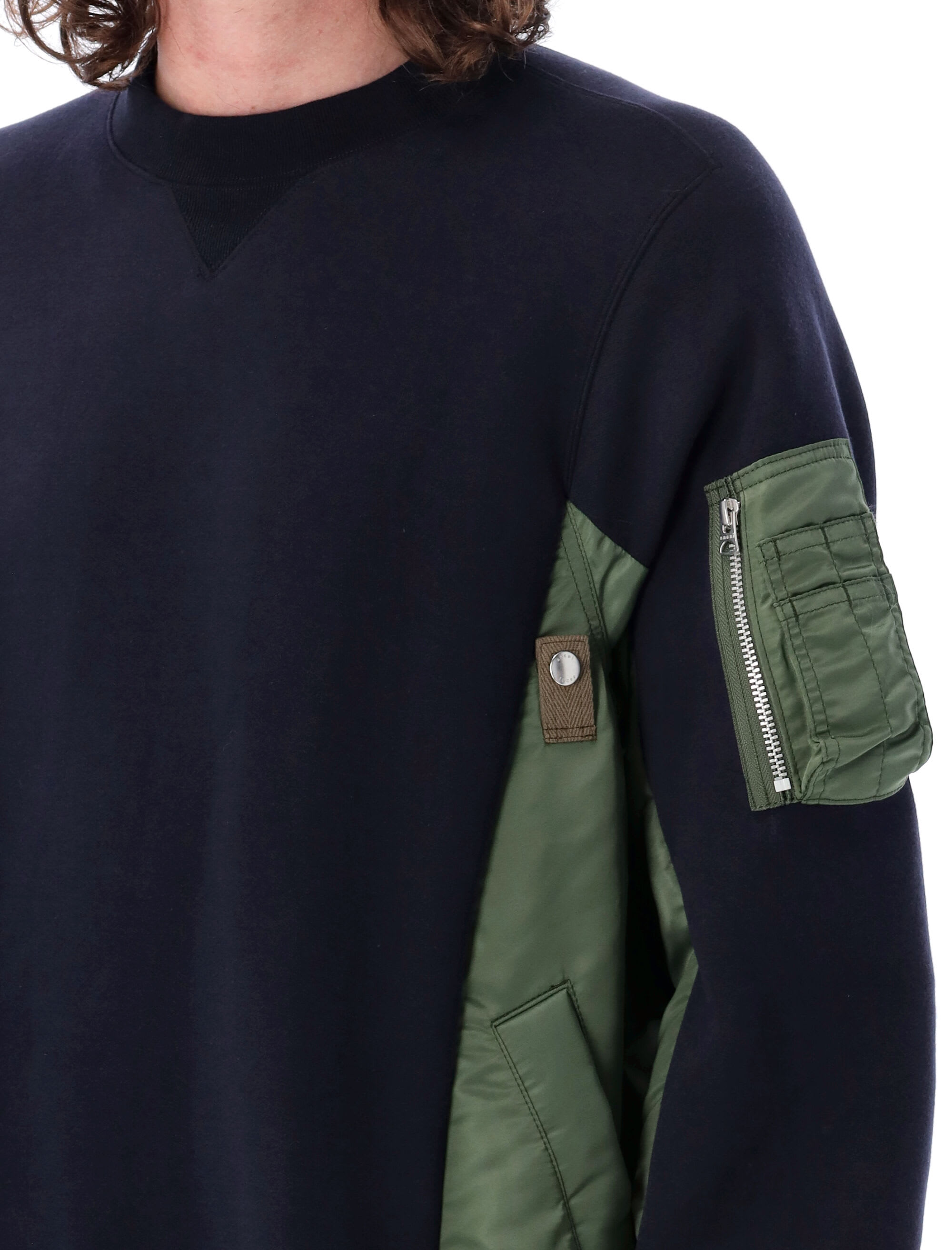 Sacai Sponge Sweat X Nylon Twill Pullover | italist, ALWAYS LIKE A