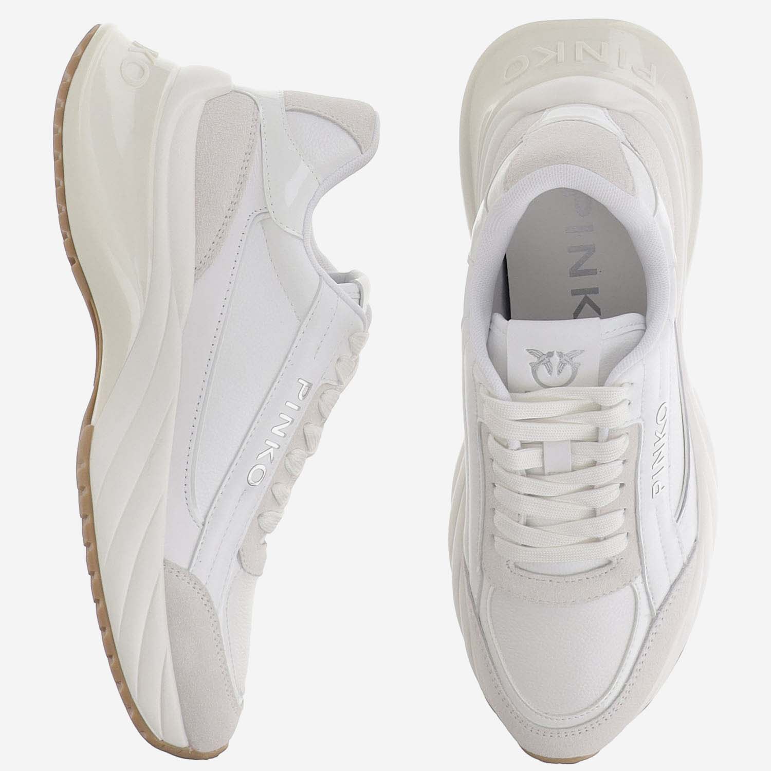 スニーカー PINKO Women Sneakers SS0077P014ZI6MANDY11 White Mandy 11 women's leather sneakers ss0077p014 Silver-White