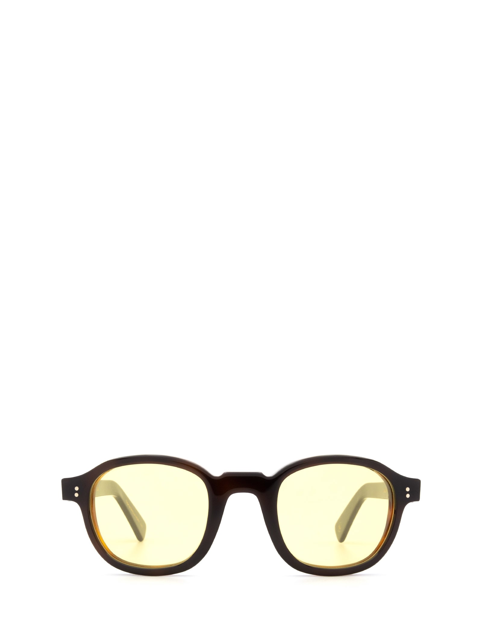 Lesca Lesca Brut Panto 8mm Black & Brown Sunglasses | italist