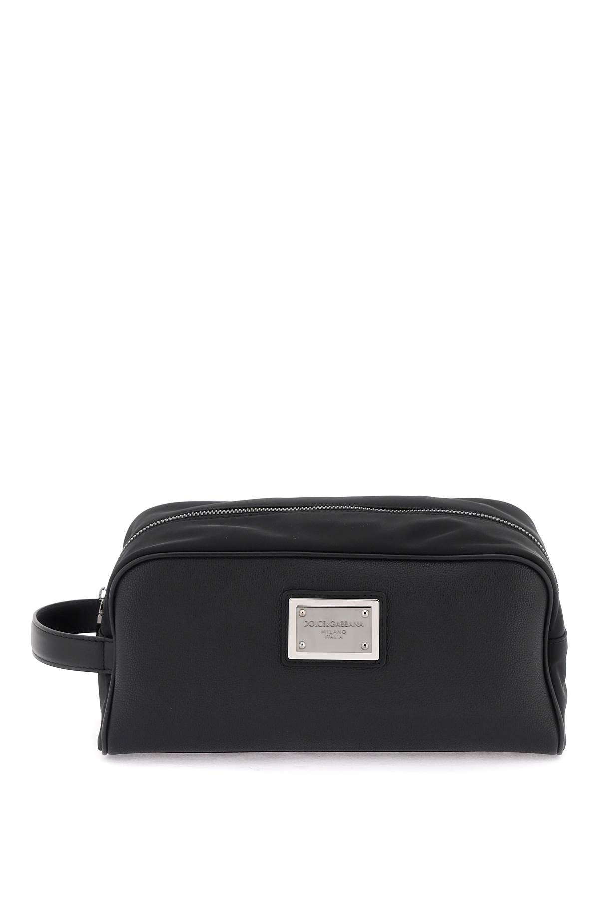 クラッチバッグ Dolce & Gabbana Black Nylon And Leather Beauty Case Dolce & Gabbana Leather And Nylon Vanity Case | italist