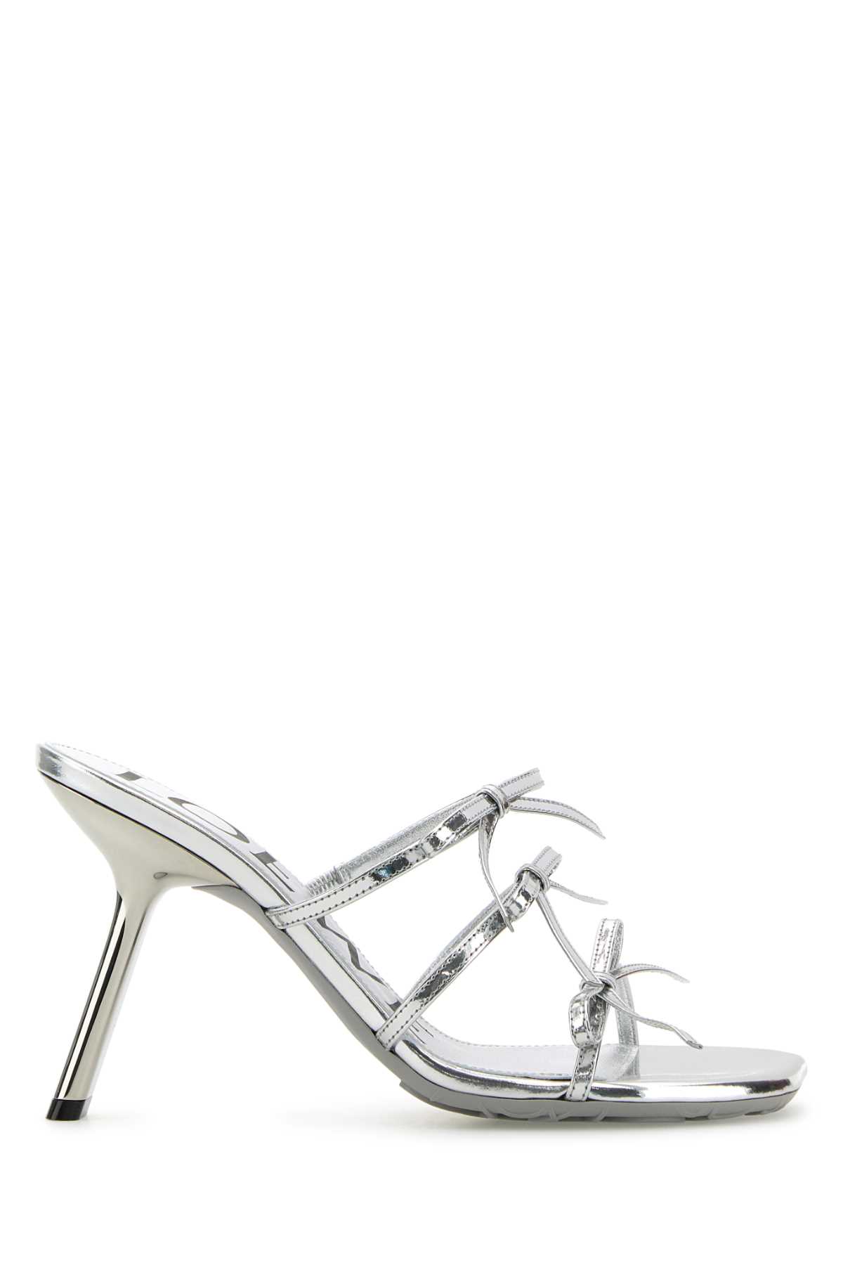 【関税&送料込】Loewe Silver Leather Petal Mules Loewe Silver Leather Petal Mules | italist