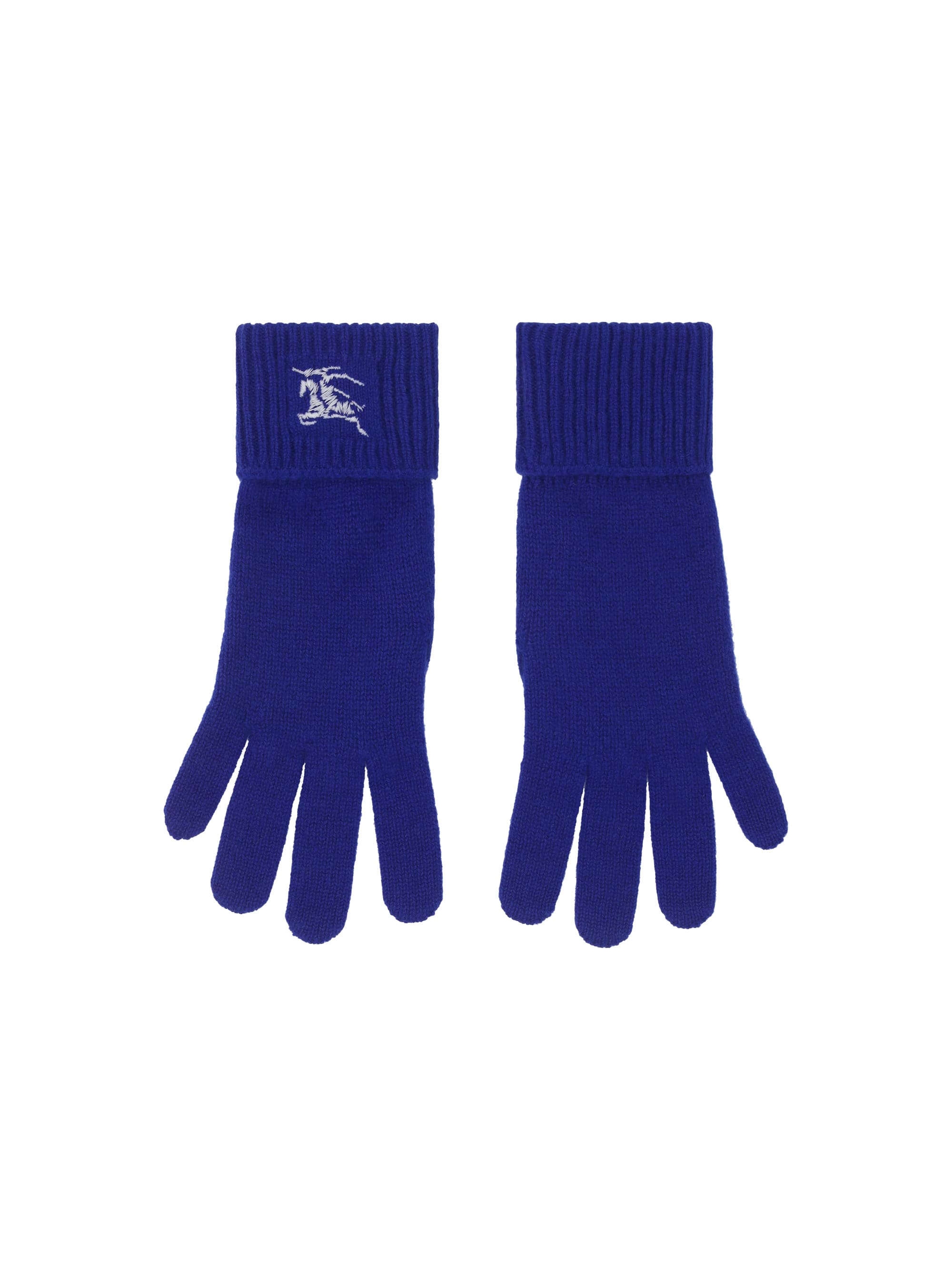 手袋 BURBERRY Electric Blue Cashmere Blend Gloves Burberry Gloves | italist