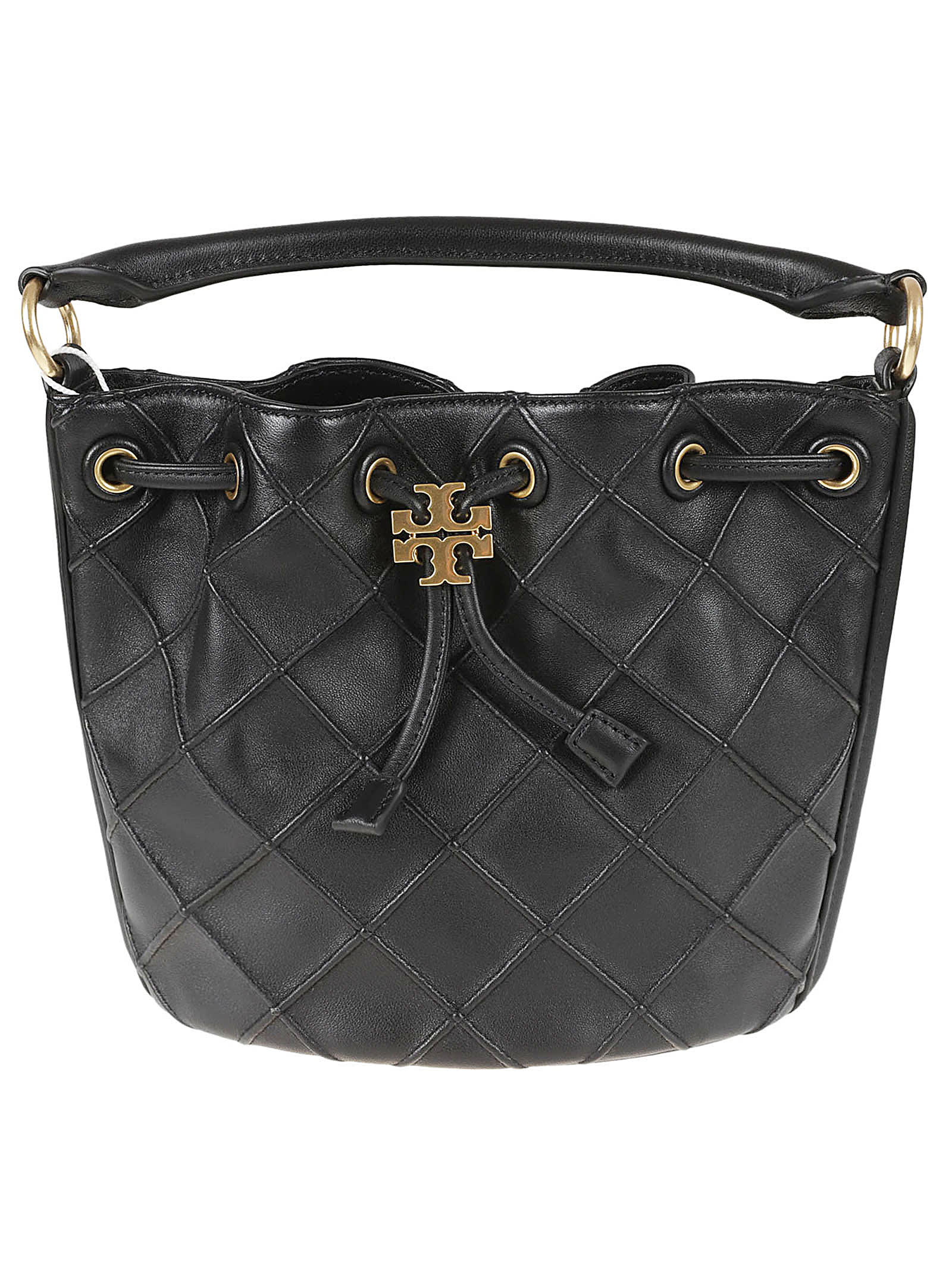 Tory Burch Fleming Soft Shearling Mini Bucket Bag - Black Bucket