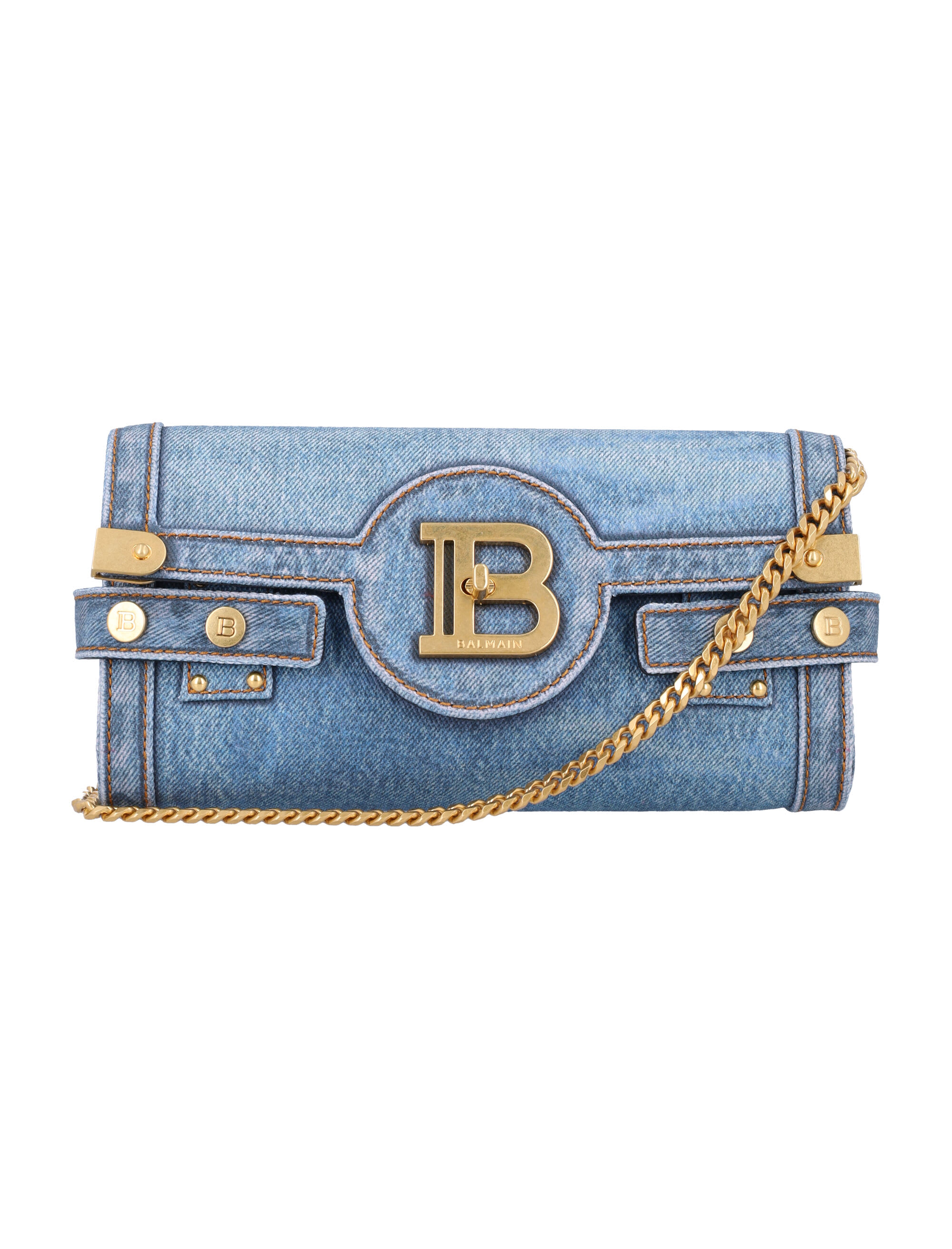 【送料&関税込】Balmain B Buzz Pouch 23 Denim Balmain B Buzz Pouch 23 Denim | italist
