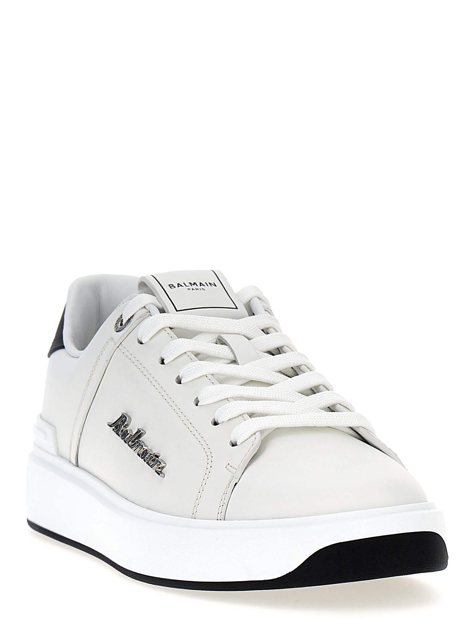 【関税込み】balmain B-COURT' SNEAKERS B-Court trainers in calfskin white white - Women | BALMAIN