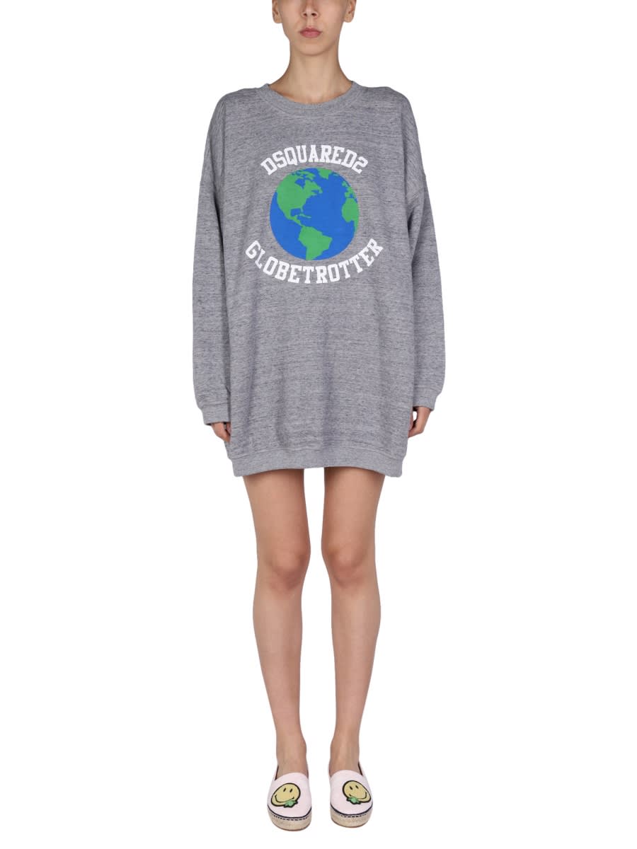 sweatshirt dress with logo print