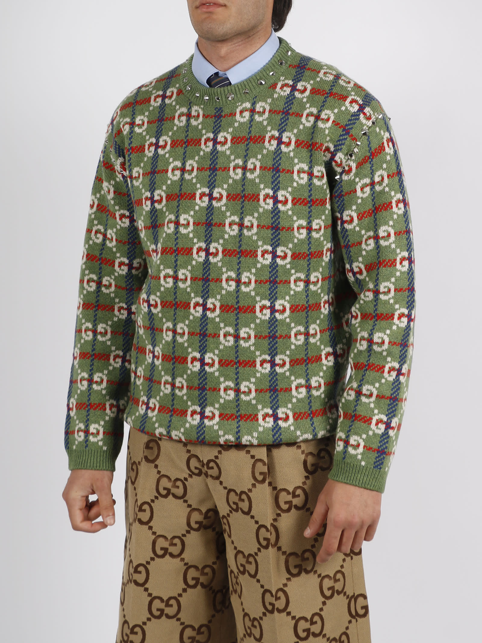 Gucci Gg Check Knit Wool Sweater | italist