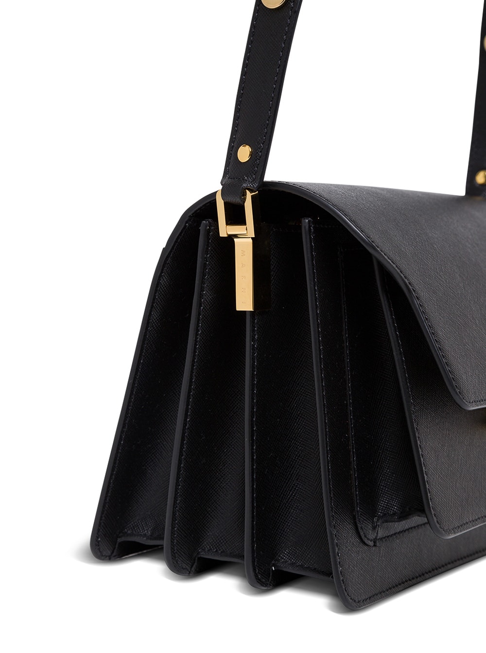 Marni Woman's Black Leather Trunk Crossbody Bag | italist