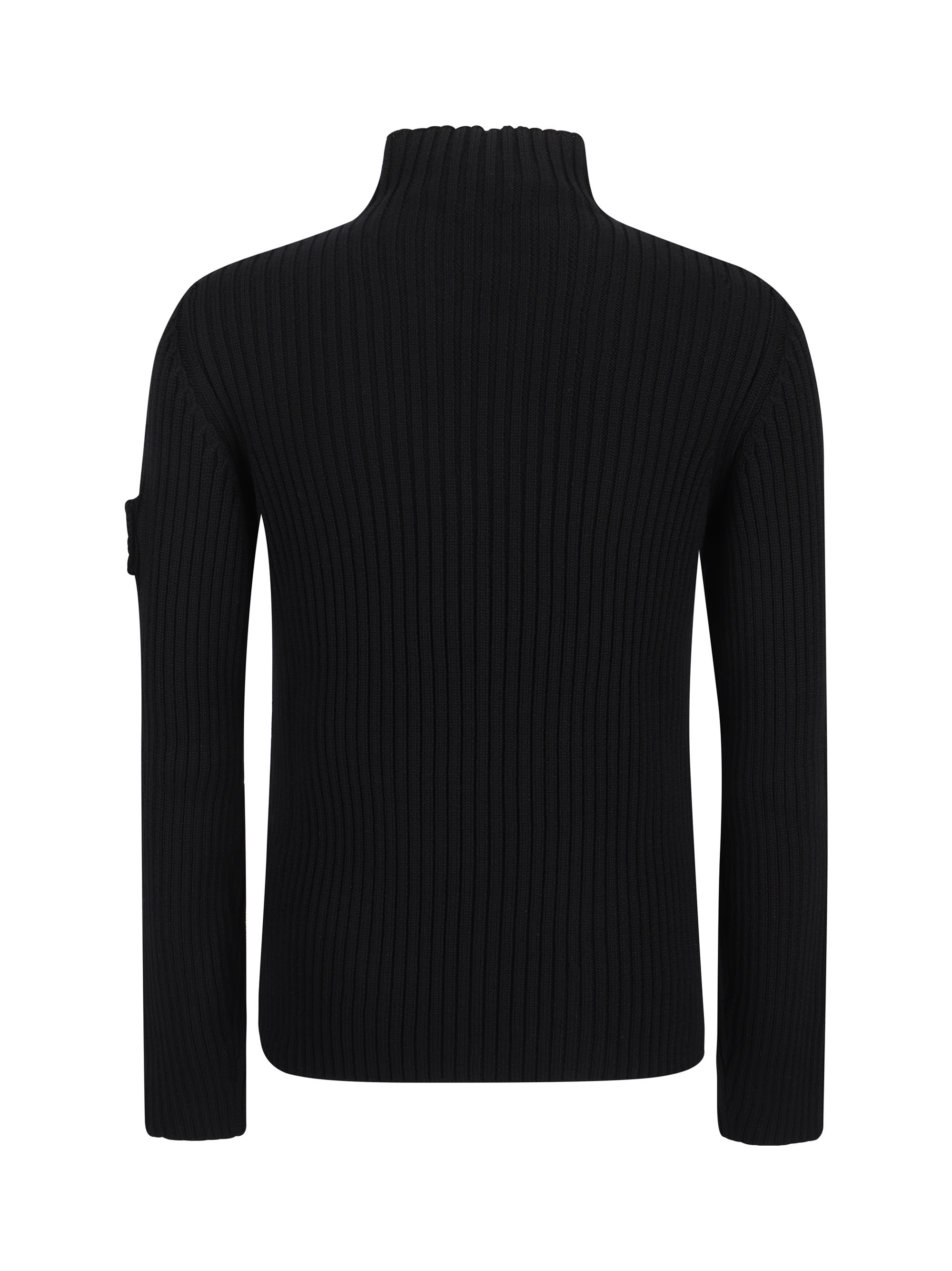 スウェット・トレーナー PRADA 24FW Black Logo Turtleneck Sweater UMR620 15O6 F0002 Black Wool Mock Turtleneck Sweater | PRADA