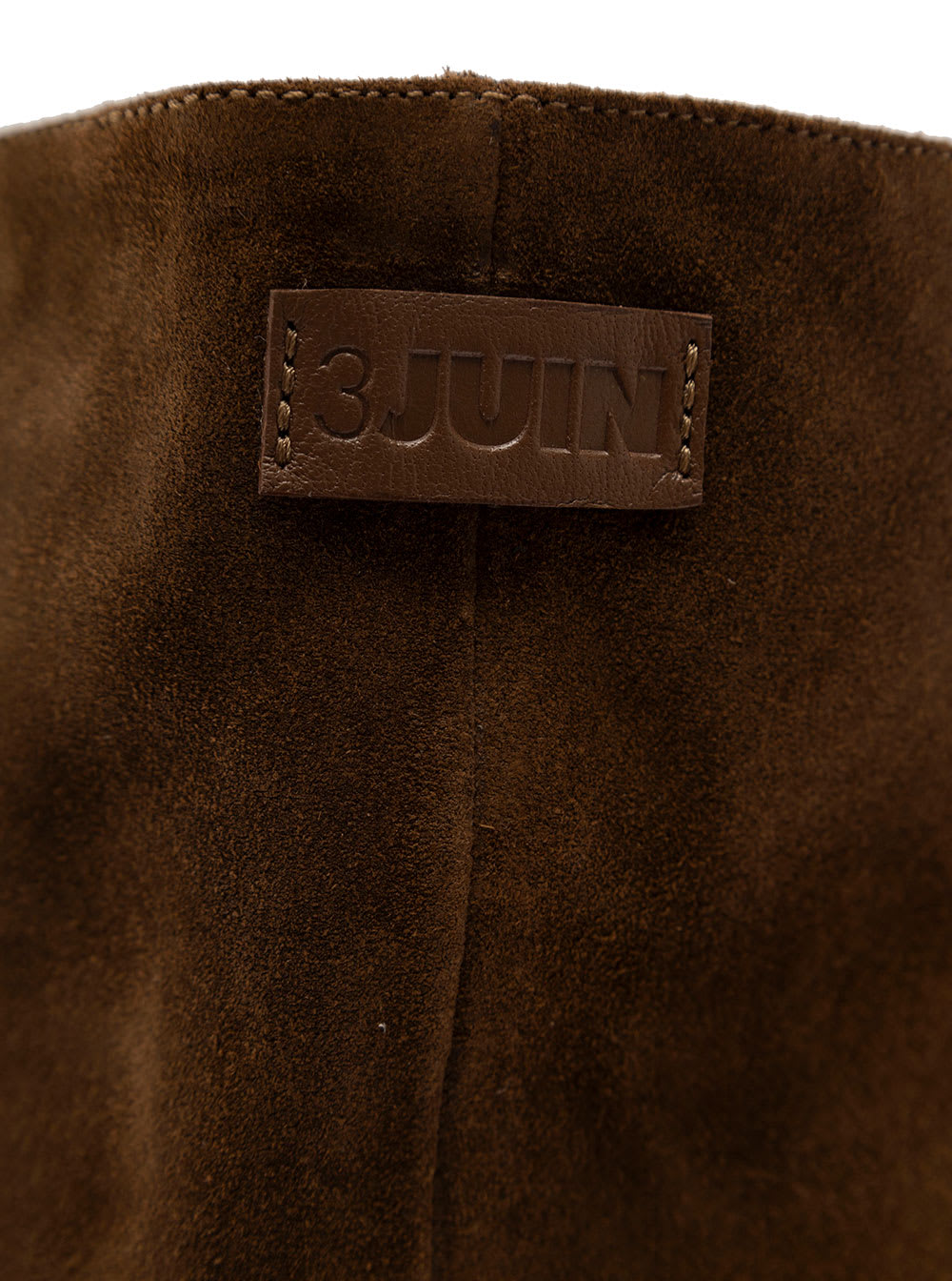 ブーツその他 3Juin Brown Bea Suede Boot 3JUIN 'bea' Brown Pointed High-boots With Logo Patch In