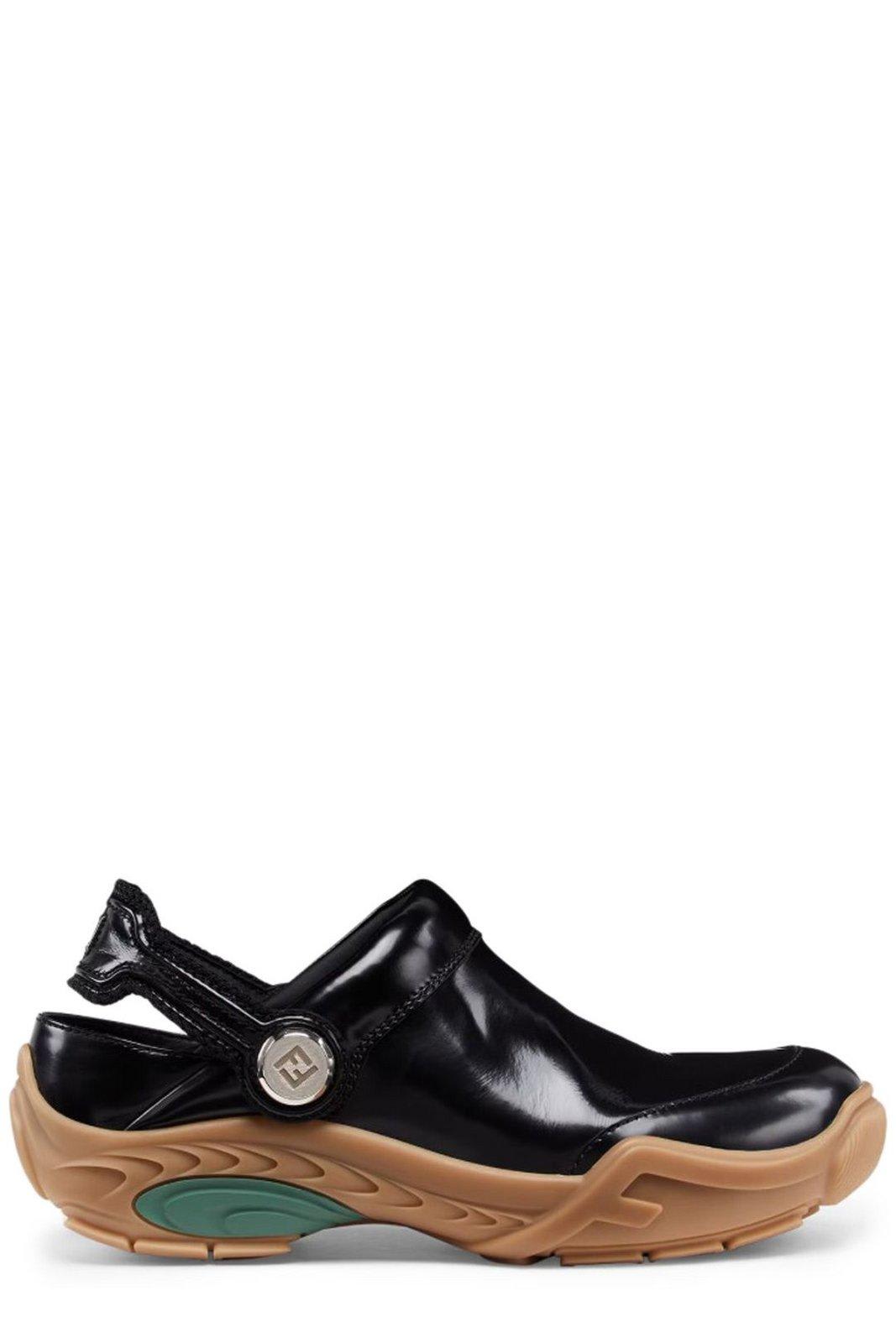 サンダル FENDI Black Leather Fendi Lab Mules Fendi Black Leather Lab Mules | italist
