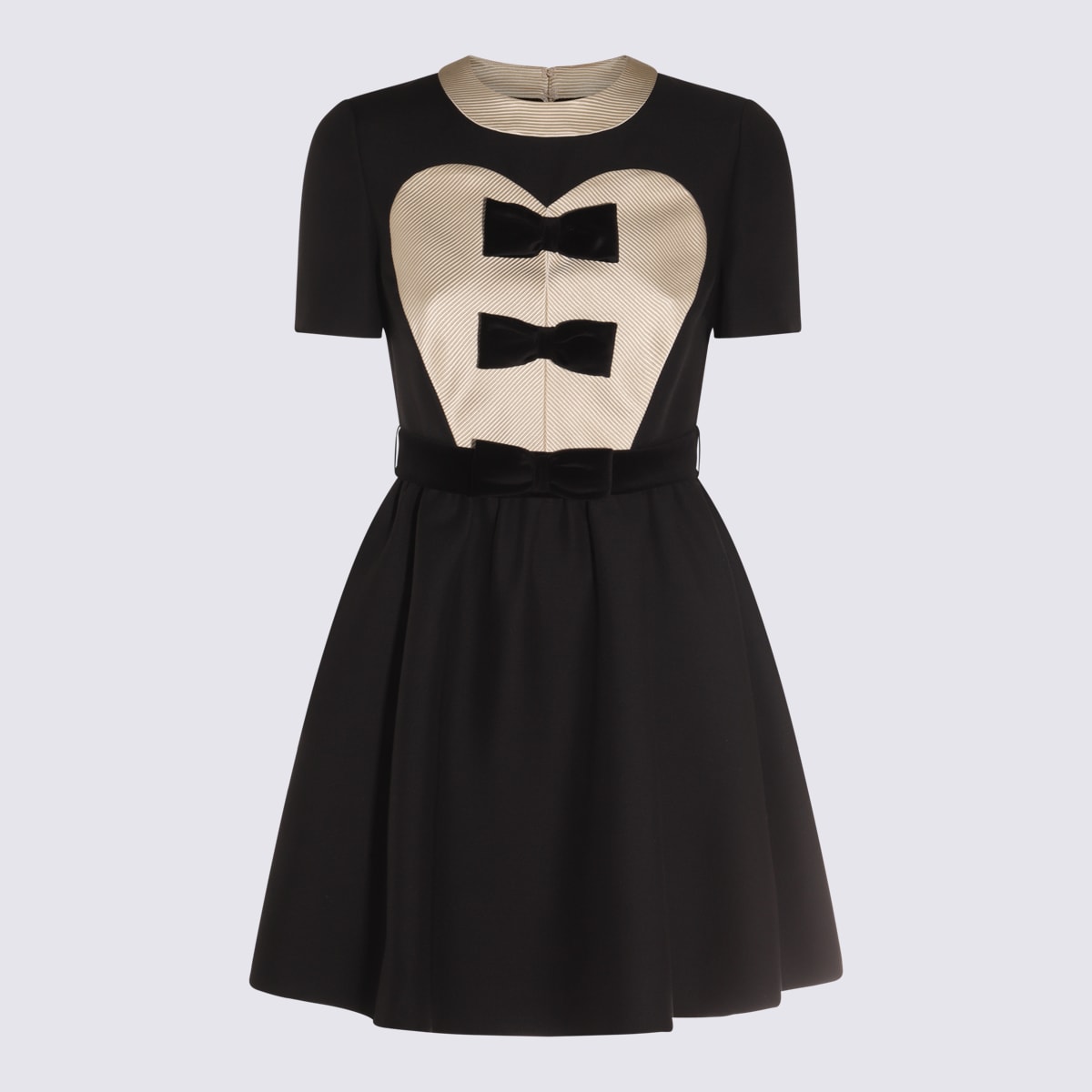 【送料&関税込】Valentino Black And Beige Wool And Silk Dres Valentino Black And Beige Wool And Silk Dress | italist