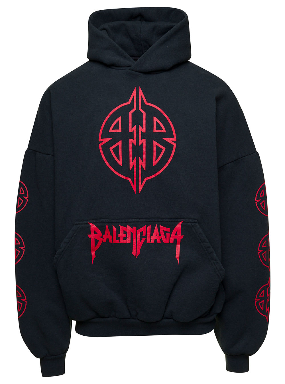 パーカー・フーディ Balenciaga Nano BB Logo Dry Molleton Medium Fit Hoodie Men's Nano Bb Hoodie Medium Fit in Black Faded | Balenciaga US