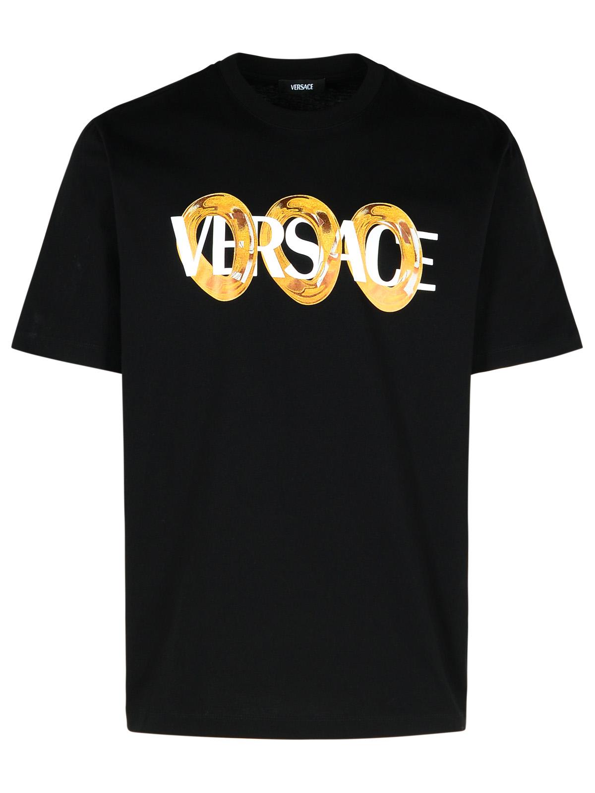 Tシャツ・カットソー VERSACE Men T Shirts 10133021A13405 2B510 Black Versace Black Cotton T-shirt | italist
