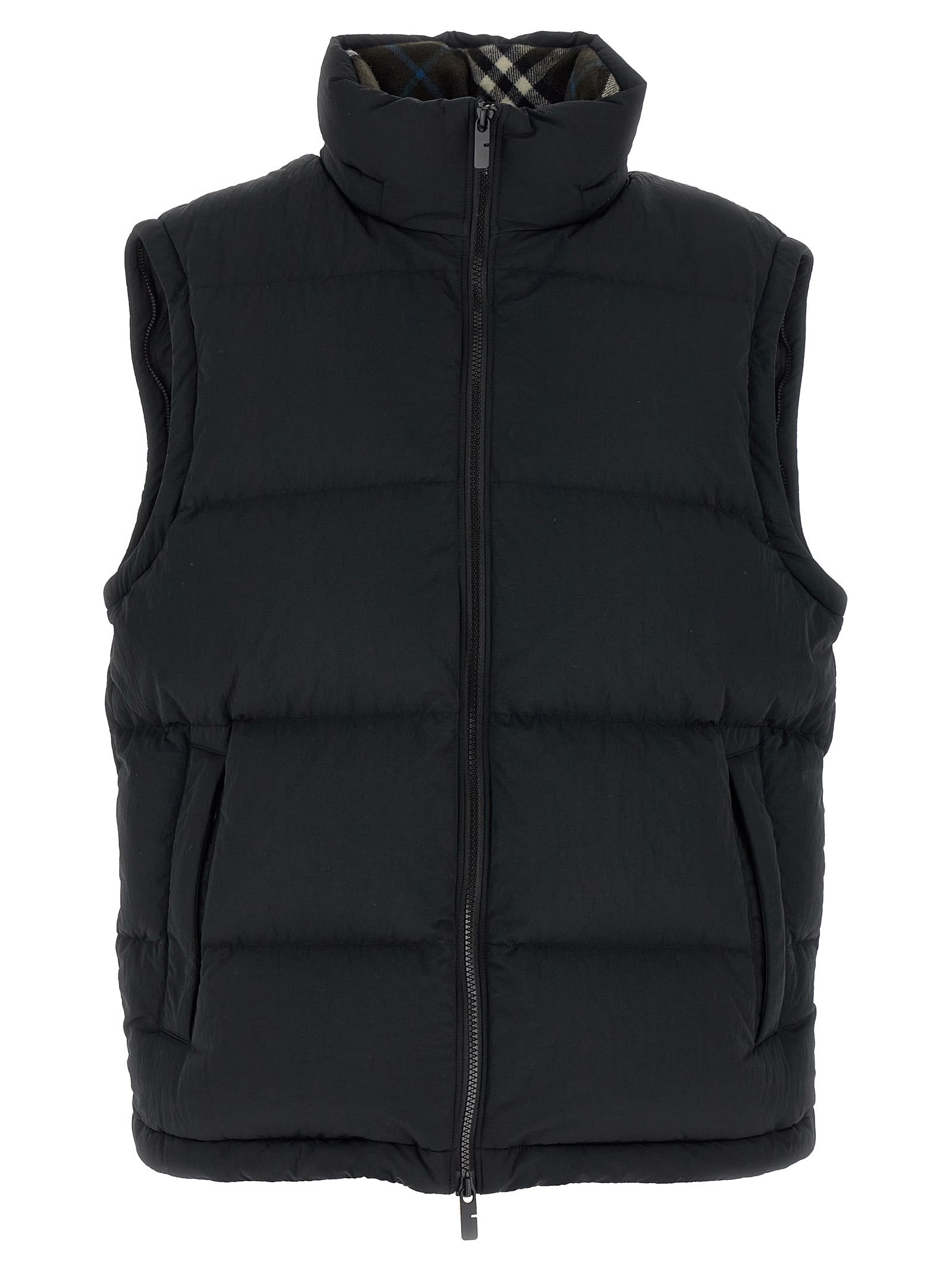 【関税&送料込】Burberry Giacca In Nylon Con Inserti Check Burberry Check Insert Down Jacket | italist