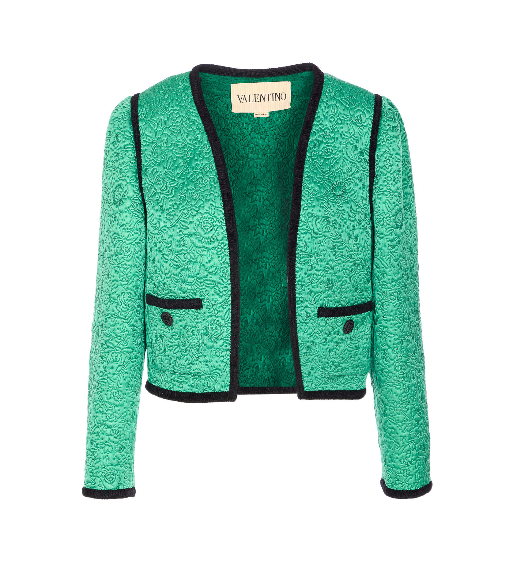 ジャケット Valentino Garavani MATELASSE FLOREAL APRES L'HIVER JACKET Apres L'hiver Floral Matelassé Jacket for Woman in Green