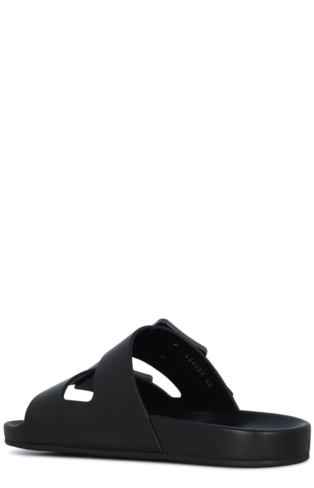 ●送料込●BALENCIAGA●Mallorca Buckled Leather Sandals Balenciaga Mallorca Sandals Black Transparent Rubber Buckle