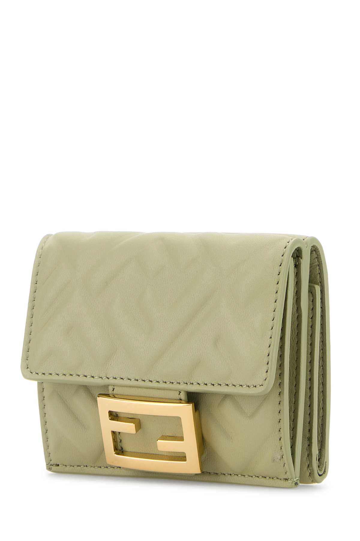 長財布 FENDI PASTEL GREEN NAPPA LEATHER BAGUETTE WALLET Fendi Pastel Green Nappa Leather Micro Baguette Wallet