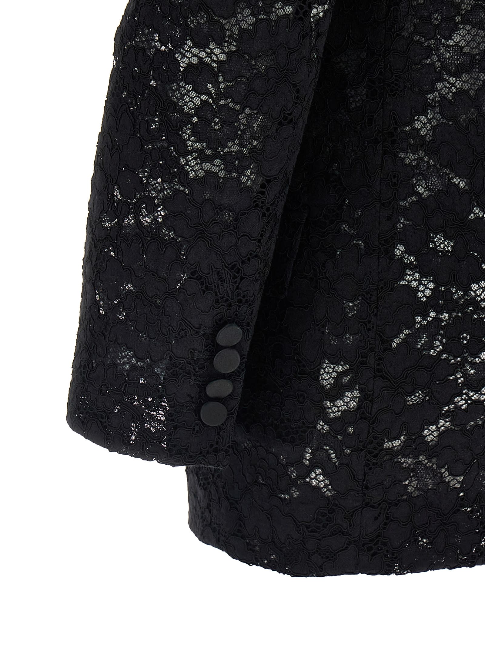 Saint Laurent Guipure Lace Tuxedo Blazer | italist