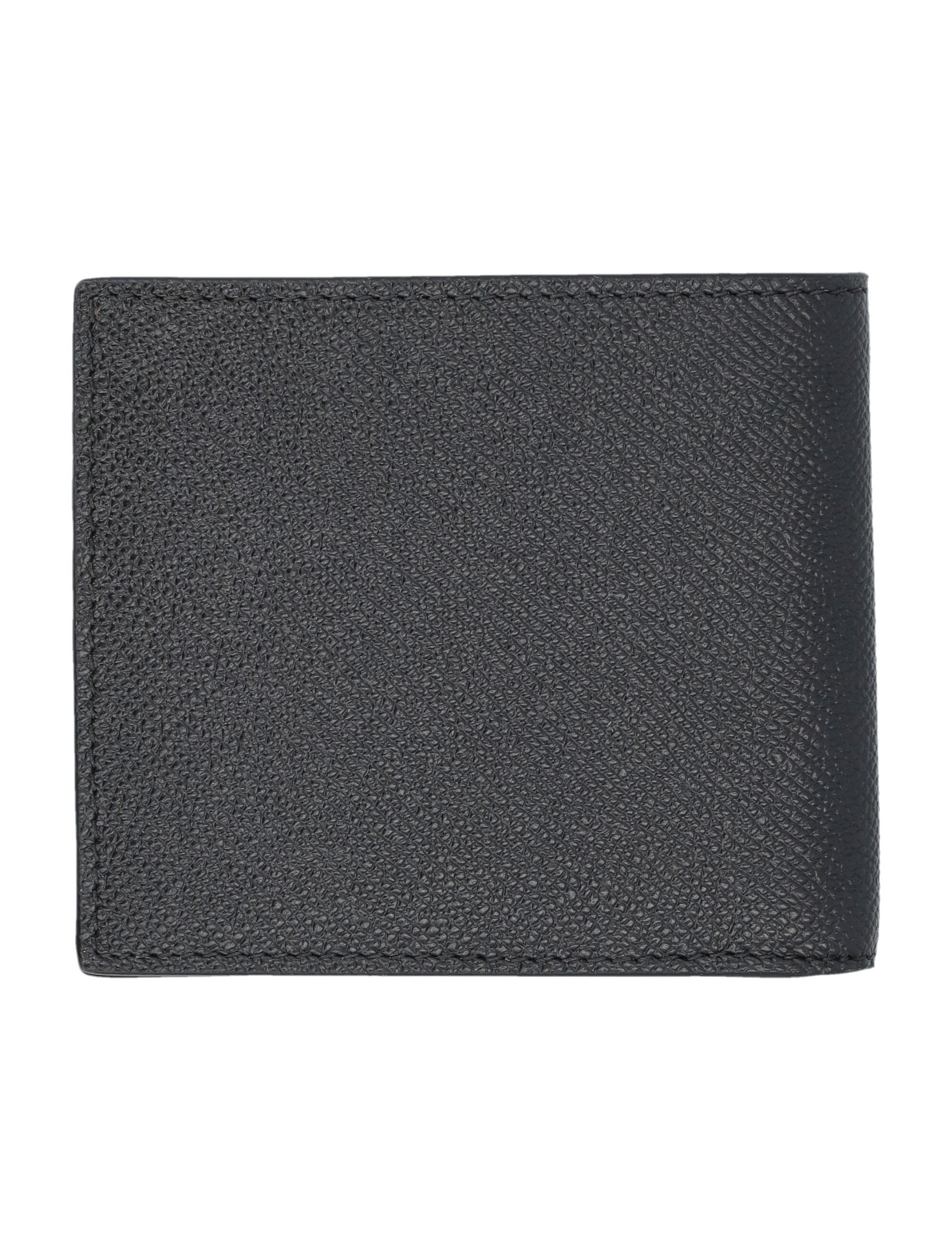 Burberry Grainy Leather Tb Bifold Wallet In Black/black