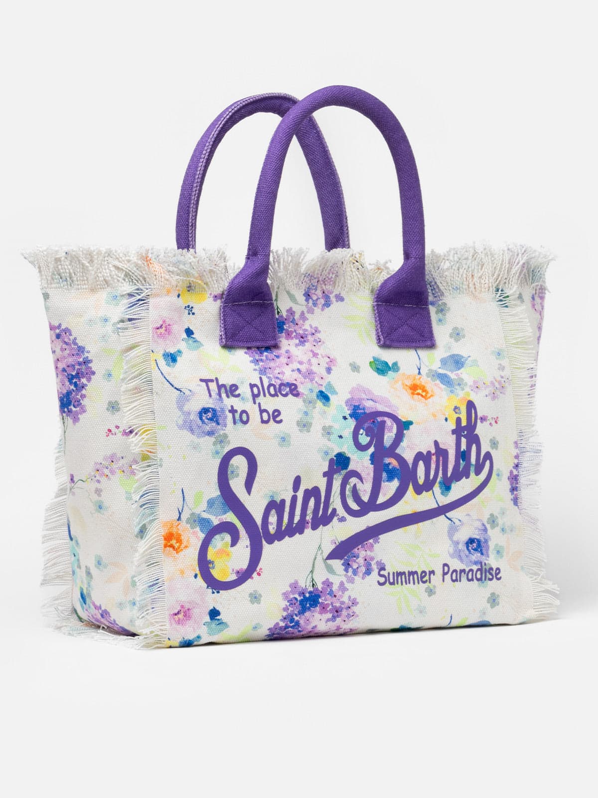 トートバッグ MC2 Saint Barth VANITY - Canvas bag with floral print Cotton canvas Vanity tote bag with flower print – MC2 Saint