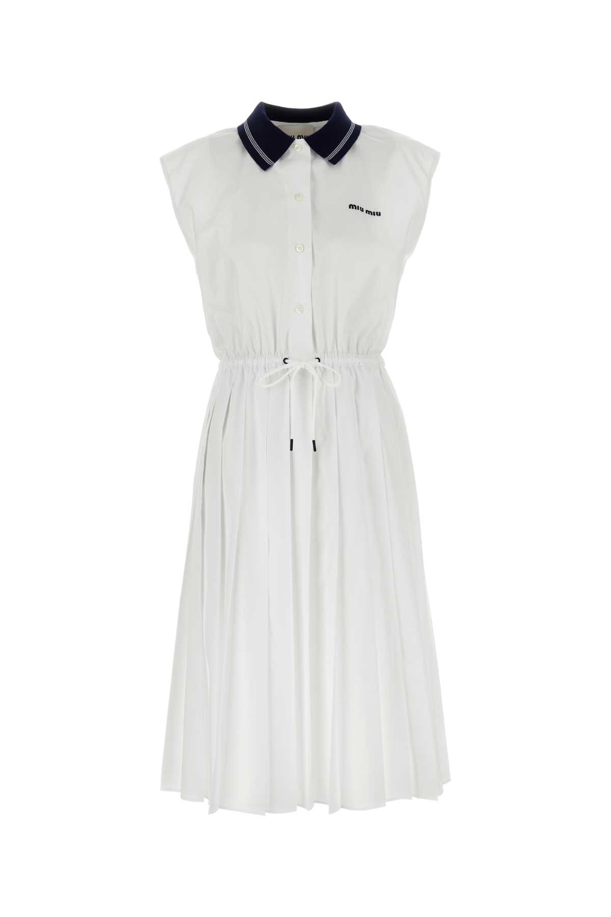 white poplin shirt dress