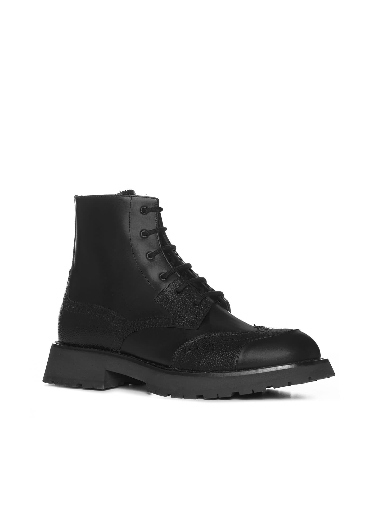靴 Alexander McQueen Punk Stud Boots 44 Alexander McQueen Black Punk Stud Lace-Up Boots Alexander