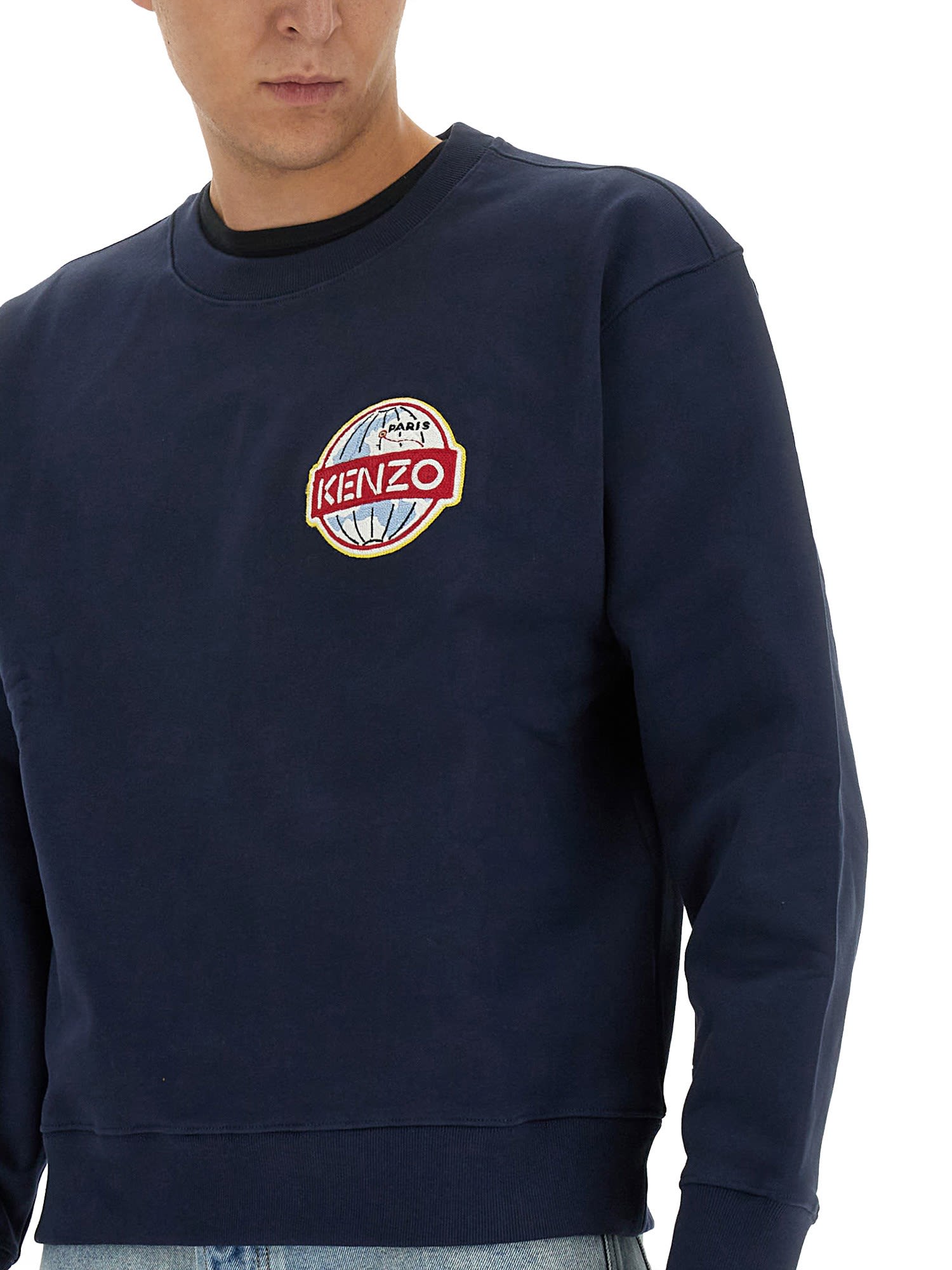 ★KENZO★ Globe Classic Sweatshirt Blue FD65SW0894ME77 FD65S MUSINSA | KENZO Globe Classic Sweatshirt - Blue / FD65SW0894ME77