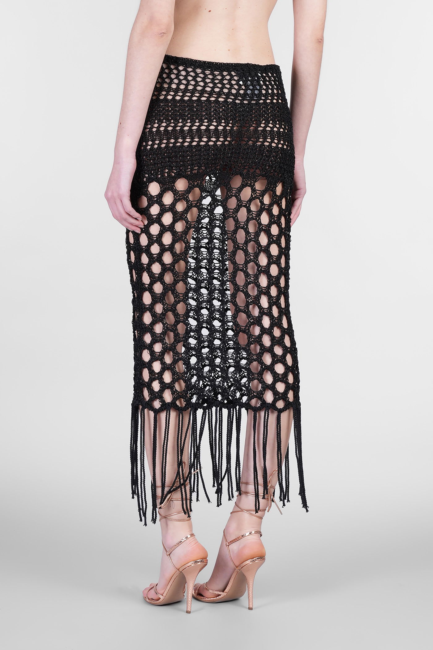 Laneus Skirt In Black Cotton | italist