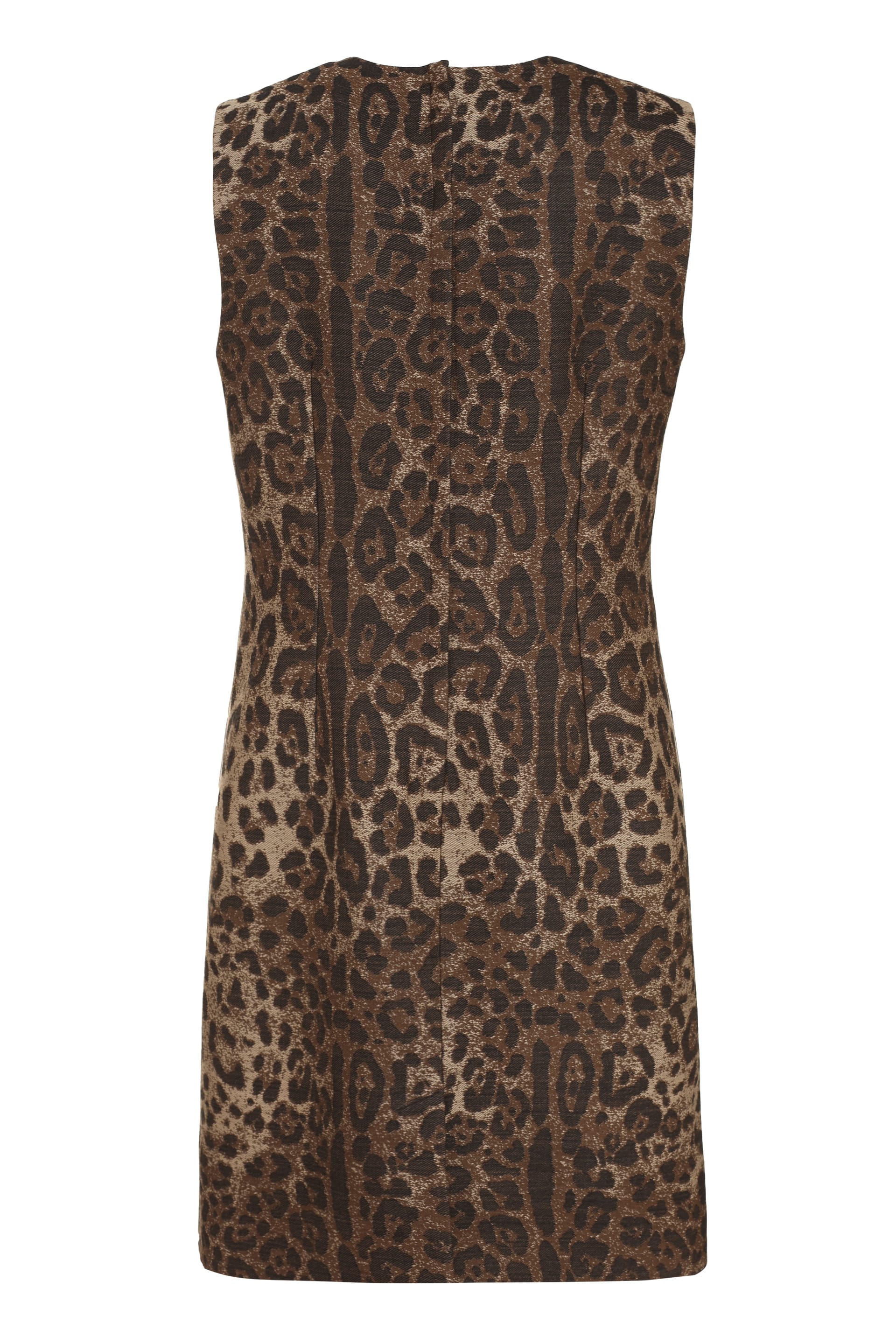 DOLCE & GABBANA Leopard printed cady sleeveless dress - Animalier