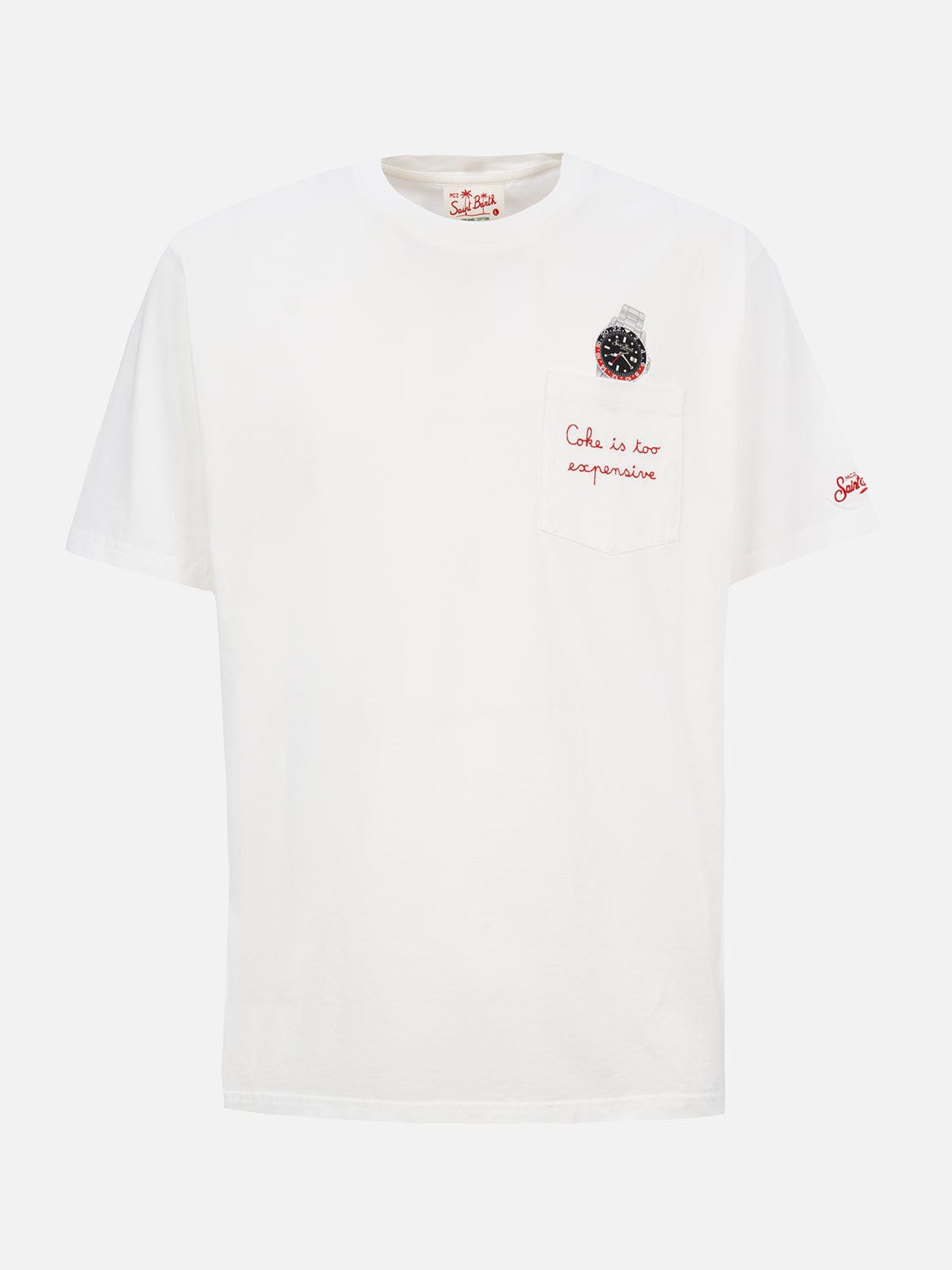 MC2 Saint Barth Man Organic Cotton T-shirt Austin With Watch