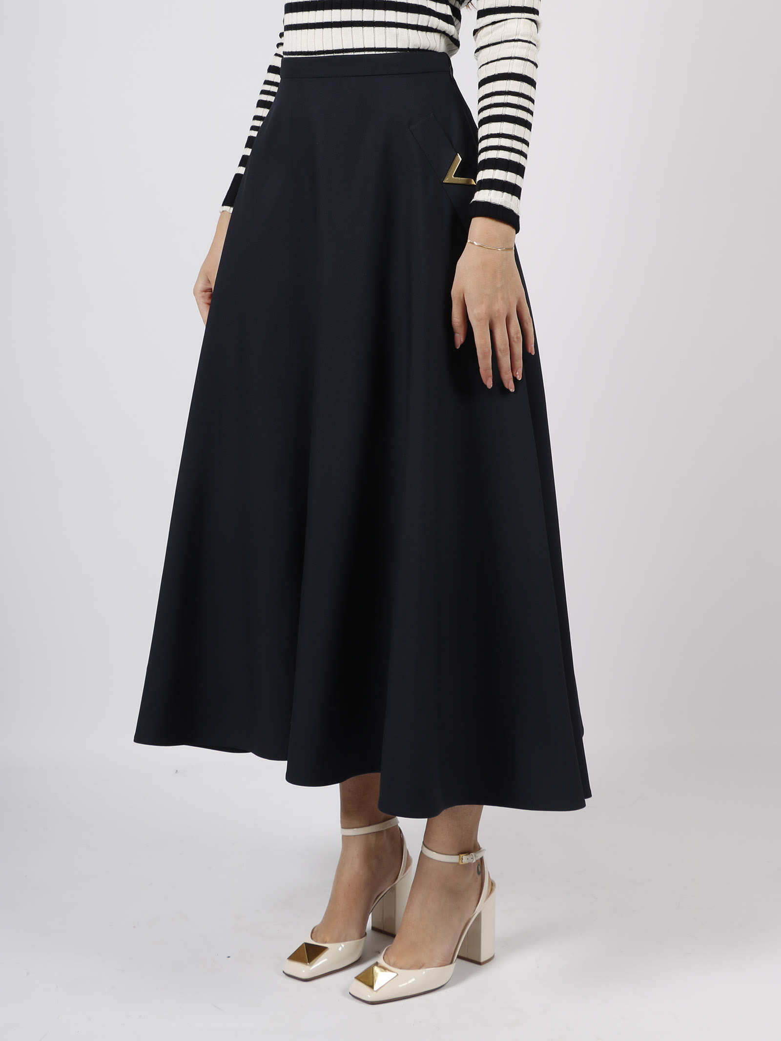 Valentino Crepe Couture Midi Skirt