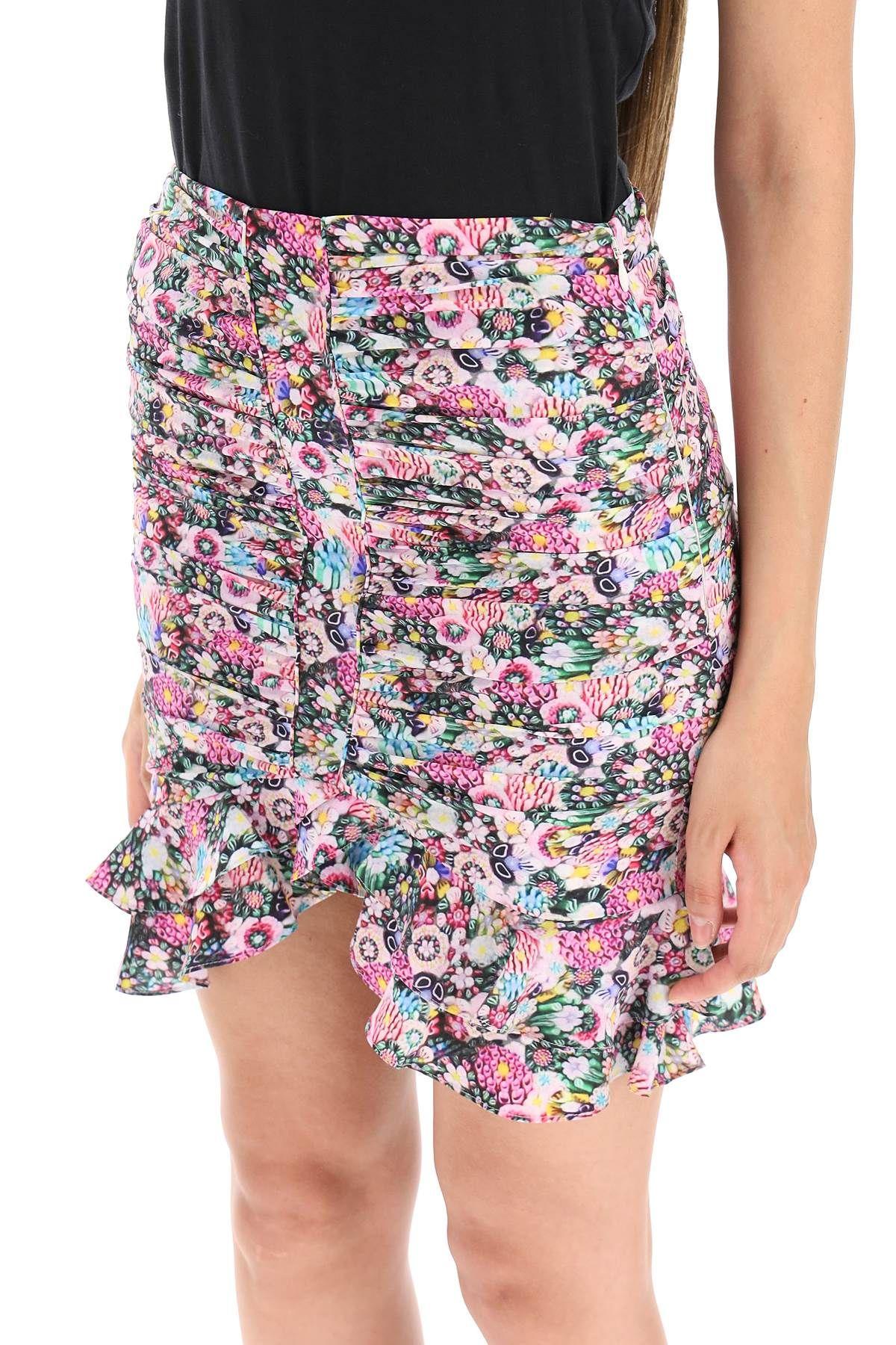 【送料&関税込】Isabel Marant Milendi Mini Skirt In Stretch Isabel Marant Milendi Ruffled Printed Stretch-silk Mini