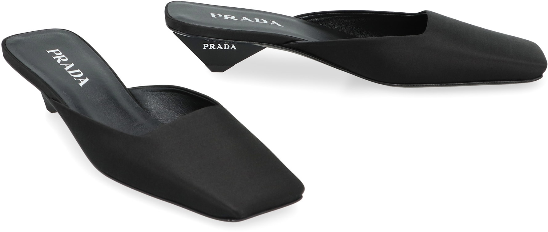 サンダル・ミュール PRADA | FROM THE RUNWAY Satin mules 1I479N_049_F0005_F_A035 PRADA トライアングルヒール サテンミュール From The Runway