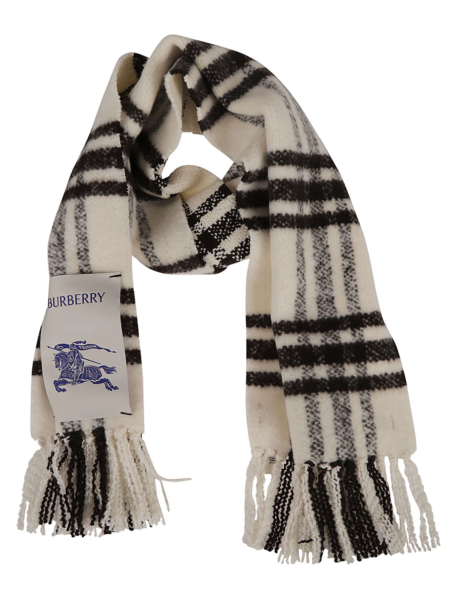 スカーフ BURBERRY MU SLD TRI-BAR SCARF OTTER Burberry Tri Bar Brushed Scarf | italist