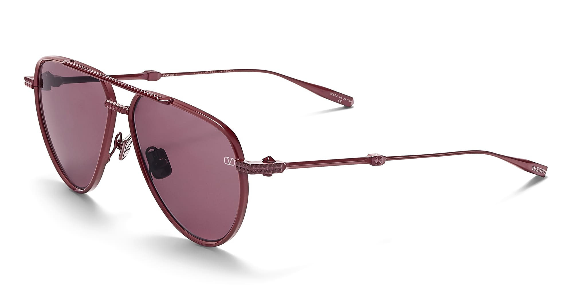 サングラス VALENTINO Woman Sunglasses Burgundy V STUD- VLS 122B BDX Valentino Eyewear V-stud-ii - Bordeaux Sunglasses | italist