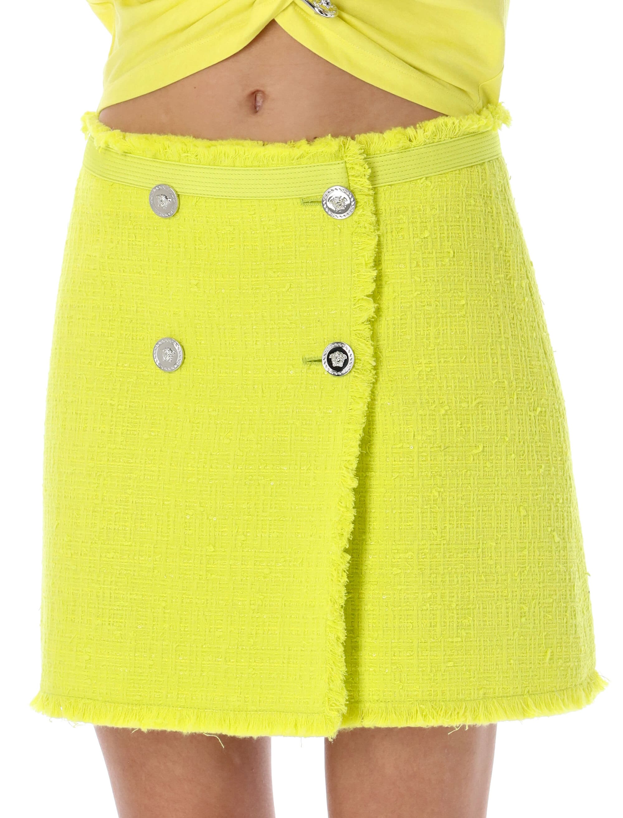 Versace★素敵！Boucle Tweed Mini Skirt Versace Bouclé Tweed Mini Skirt | italist