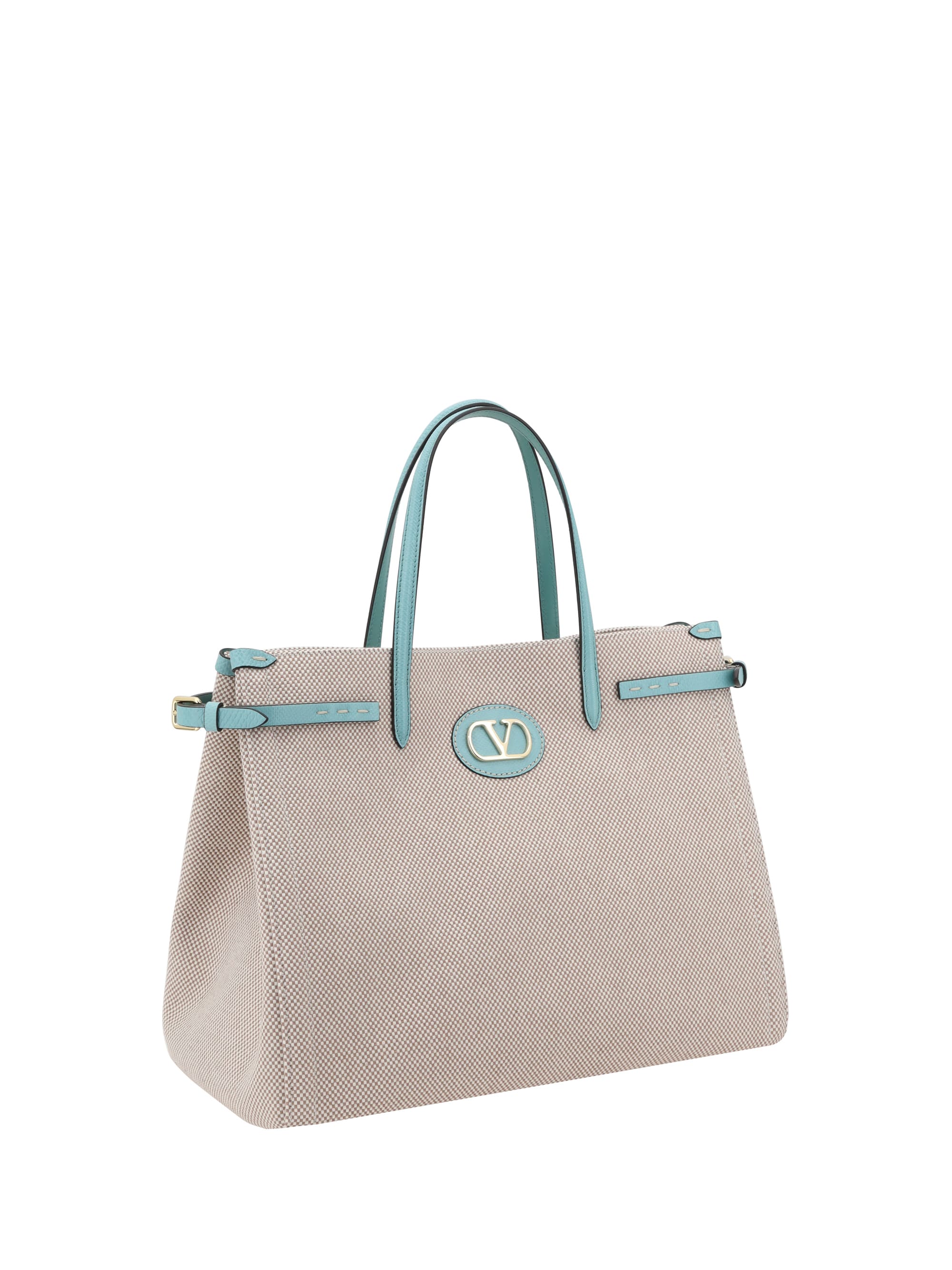 トートバッグ 25ss VALENTINO BEIGE LEATHER AND COTTON TOTES Valentino Garavani Cotton Tote Bag | italist