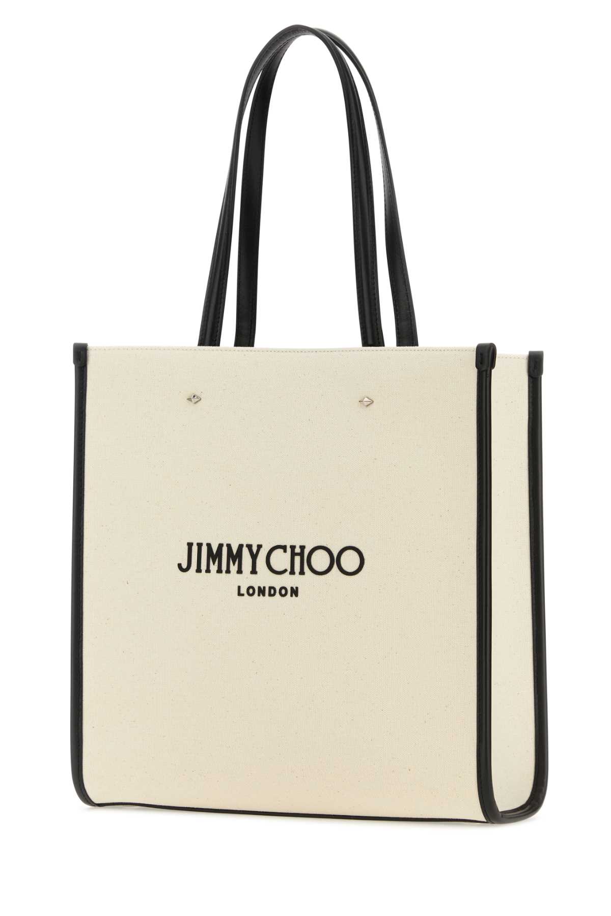 Jimmy Choo Ivory Canvas N/s Tote M Shopping Bag | italist, ALWAYS