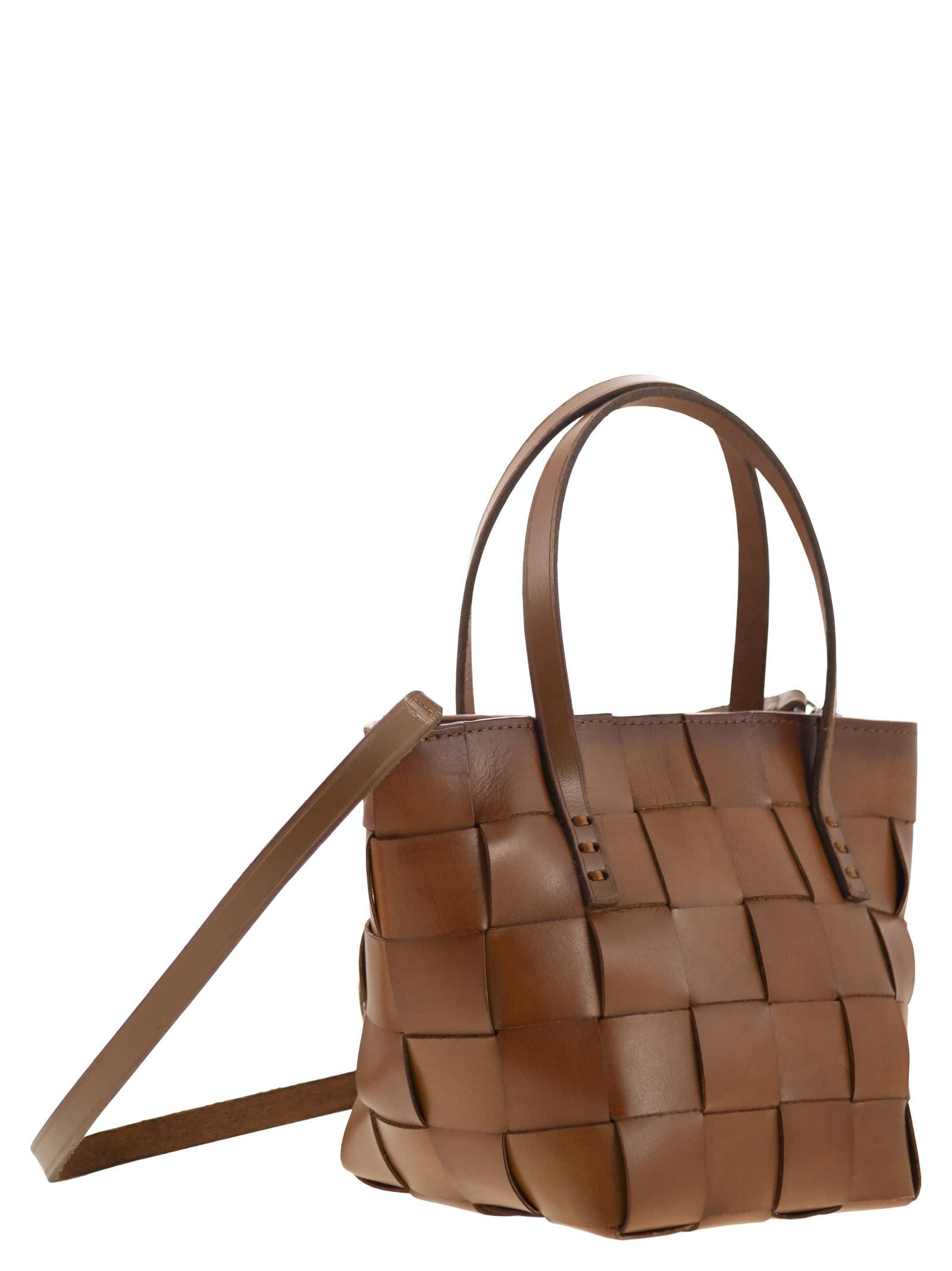 トートバッグ Dragon Diffusion JAPAN MINI - Woven leather bag (8105 TAN) Dragon Diffusion - Japan Mini Pearl