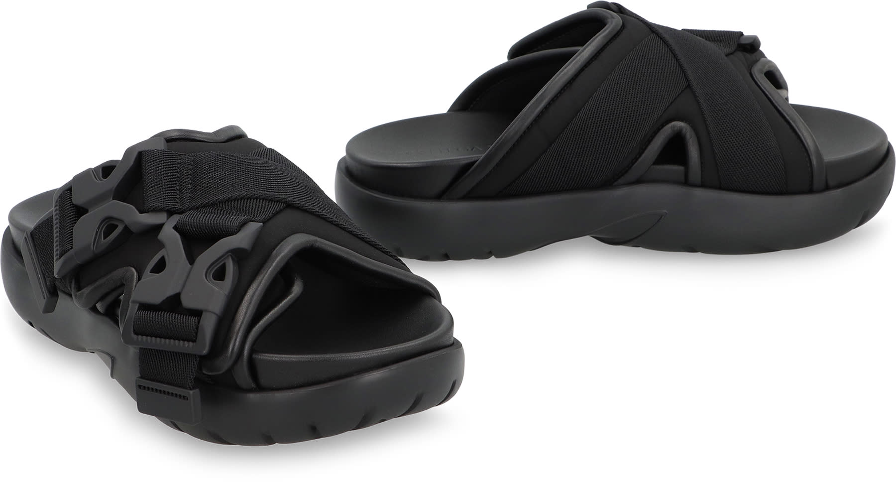 【送料&関税込】Bottega Veneta Snap Sandals Bottega Veneta: Off-White Snap Slide Sandals | SSENSE