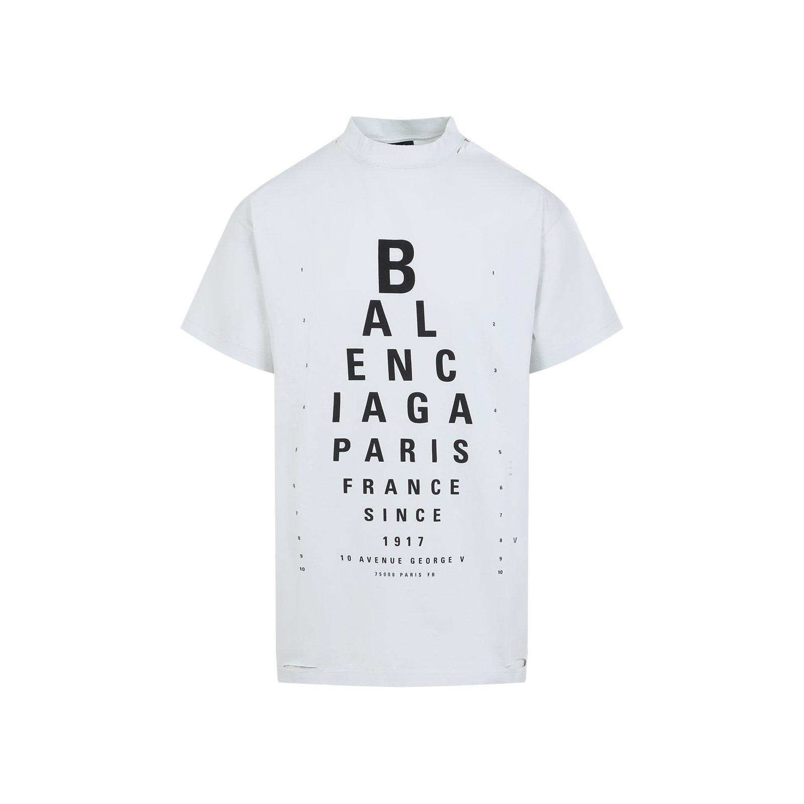Tシャツ・カットソー BALENCIAGA OPTICAL OVERSIZE T-SHIRT Balenciaga Optical Print Oversized Jersey T-Shirt | Neiman