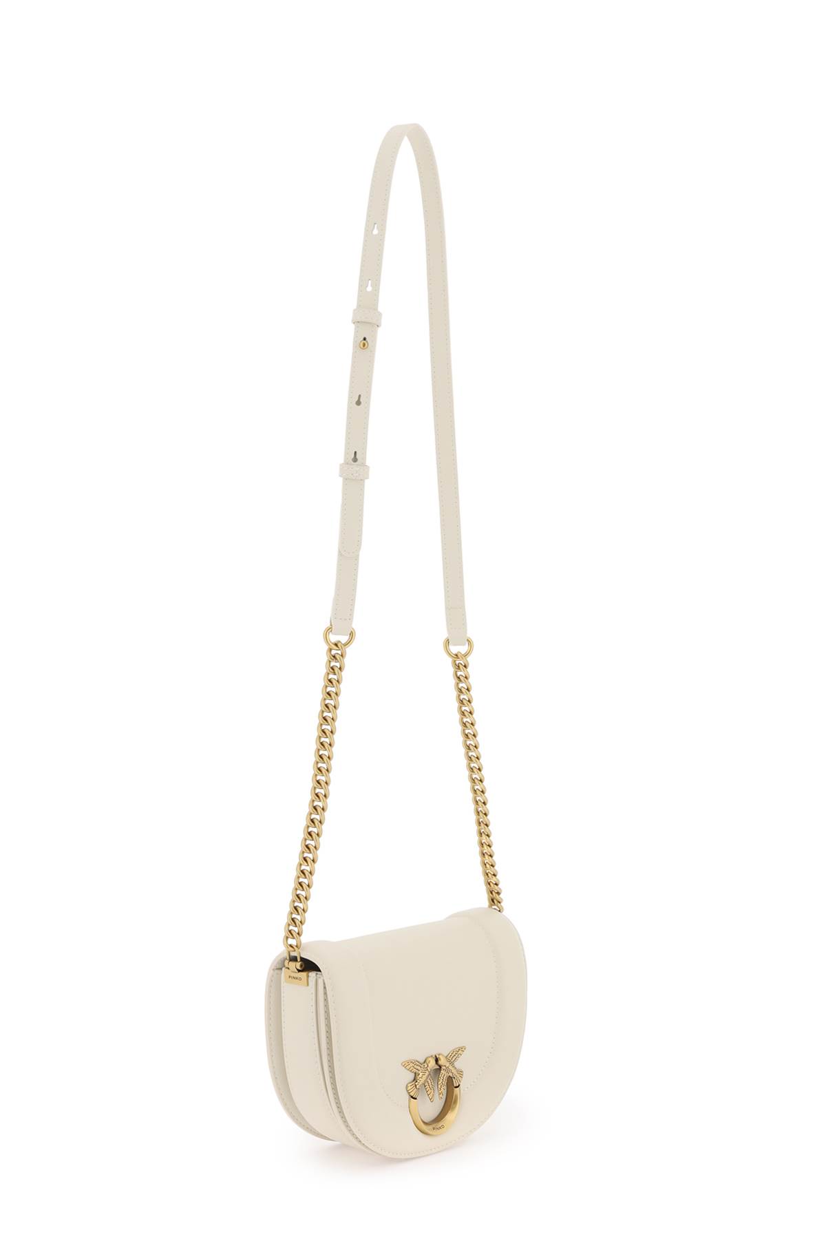 Pinko Mini Love Bag Click Round Leather Shoulder Bag