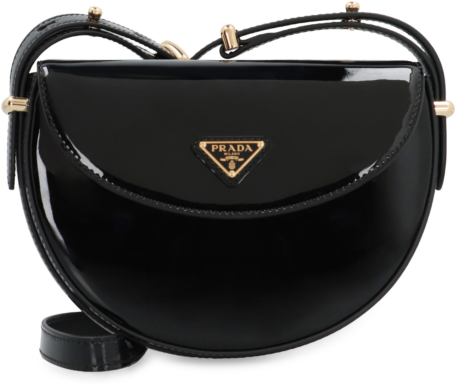 【PRADA】PATENT LEATHER SHOULDER BAG Prada Patent Shoulder Bag | italist