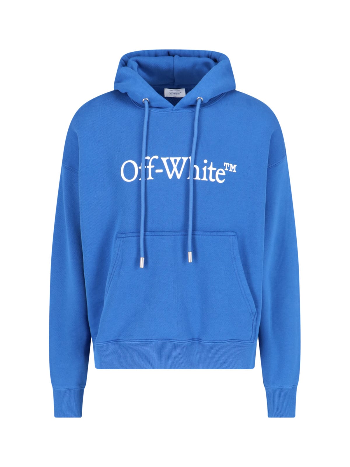 Off White Big Bookish Skate Cotton Hoodie Blue